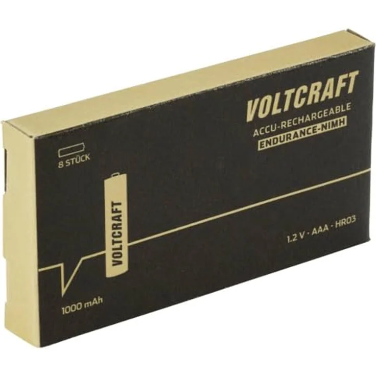 VOLTCRAFT VC-16043045 Micro (AAA)-Akku, NiMH 1000 mAh 1.2 V, 8er Set mit minimaler Selbstentladung und Schnelladefähigkeit – Bild 3