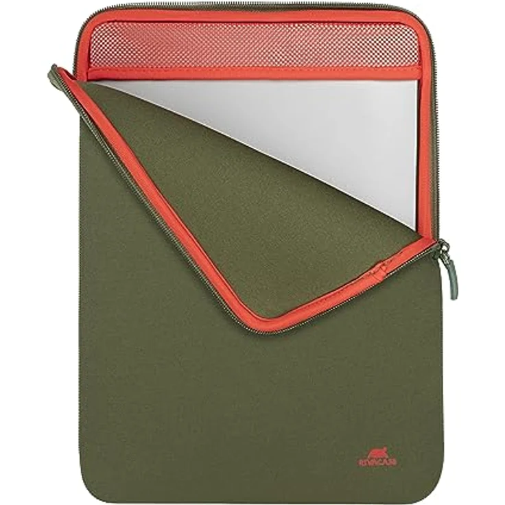 Rivacase Anti-shock Case für MacBook 13", vertikale Notebooktasche aus Neopren und Polyester, khaki-grün – Bild 3
