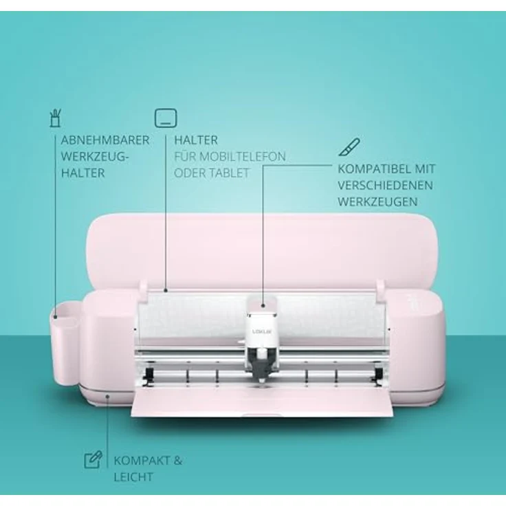 LOKLiK iCraft Plotter-Maschine – Schneidemaschine für Textilien und mehr, rosa, mit über 100 Schnittmaterialien und kostenloser Designsoftware – Bild 2