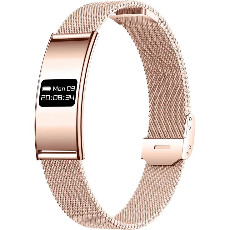 Forever SB-B8 Elegance Smartband, Damen Smartwatch in Rose Gold, wasserdicht, Schritt- und Kalorienzähler, Sportfunktion