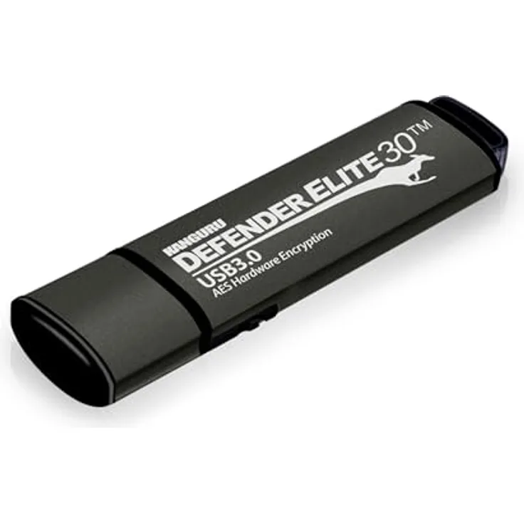Kanguru Defender Elite30 - 16GB - FIPS 197 (16 GB, USB A, USB 3.2), USB Stick, Schwarz