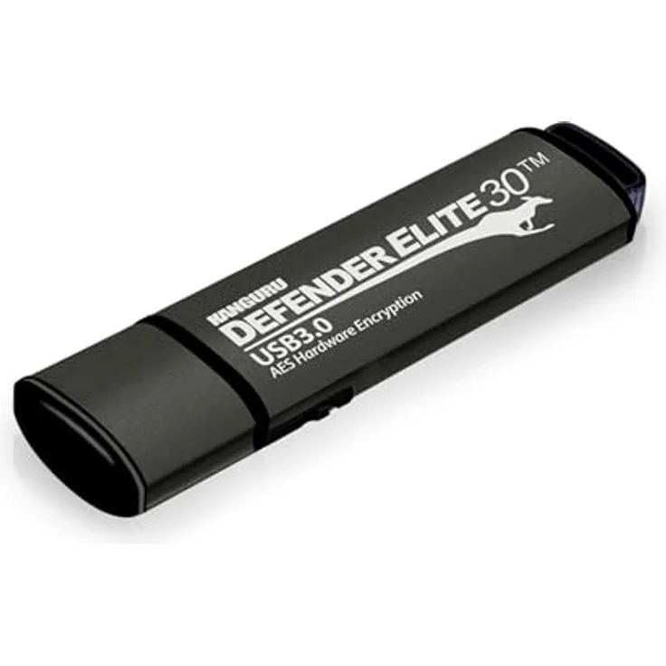 Kanguru Defender Elite30 - 16GB - FIPS 197 (16 GB, USB A, USB 3.2), USB Stick, Schwarz – Bild 1