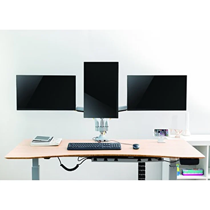 LogiLink BP0052 3-fach Monitor-Schreibtischständer 7 kg Belastung, 33,02-81,28 cm (13-32 Zoll) Silber – Bild 6