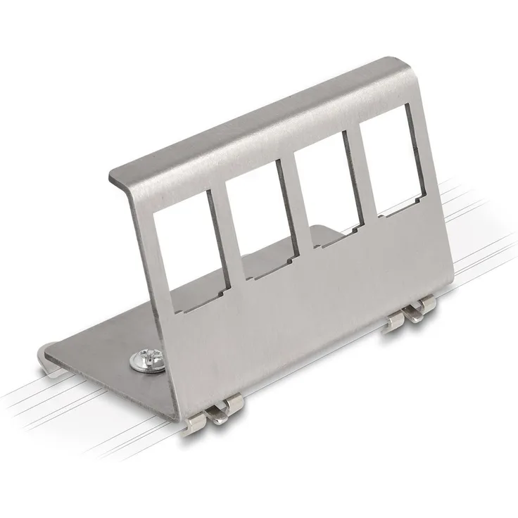 Delock Modularer Einsatz für DIN-Schiene-Halterung, 4 Ports, schwarz