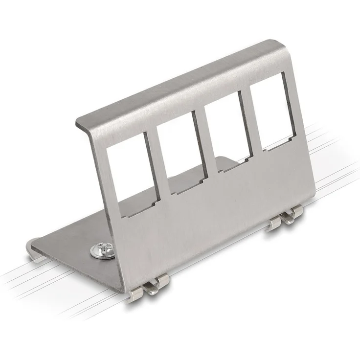 Delock Modularer Einsatz für DIN-Schiene-Halterung, 4 Ports, schwarz