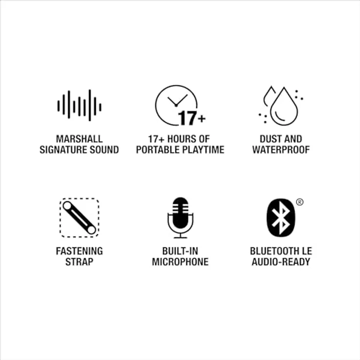 Marshall Willen II, Tragbarer Mono-Lautsprecher, Cremefarben, 10 W, Staub- und wasserfest, über 17 Stunden Akkulaufzeit, integriertes Mikrofon, Bluetooth LE Audio kompatibel – Bild 13
