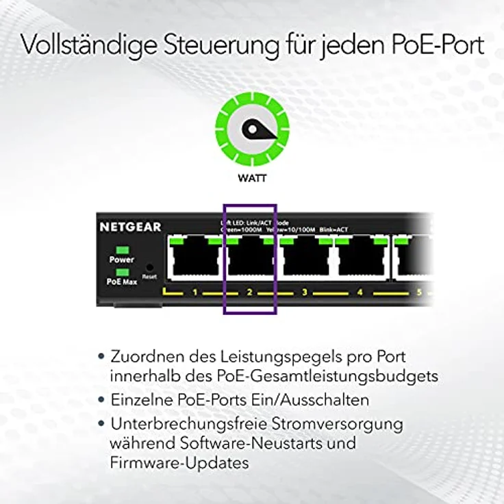 NETGEAR 5PT GE Plus Switch W-HI-PWR POE+ – Bild 4