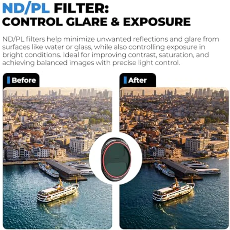 Freewell 8 Pack Split ND & ND/PL-Filter für DJI Mavic 4 Pro, ND4 bis ND64 Set mit Polarisator für perfekte Belichtung und lebendige Farben – Bild 4