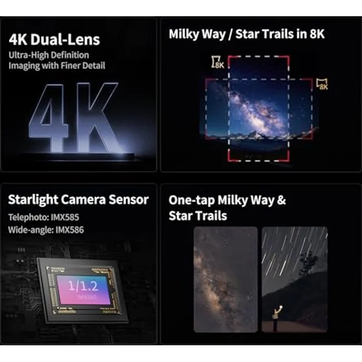 ZWO Smart Telescope AP 30/160 Seestar S30 Pro, vollautomatisches Teleskop mit Sony IMX585 und IMX586 Kameras, vier Einstellungen und drei fest eingebauten Filtern – Bild 3