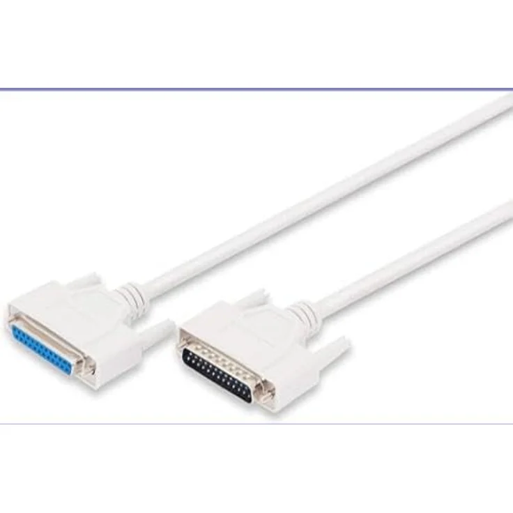 DIGITUS Paralleles Anschluss-Kabel - D-Sub 25 zu D-Sub 25 - Stecker zu Buchse - 2.0m - Verlängerungskabel - Beige - Preisvergleich – Bild 4