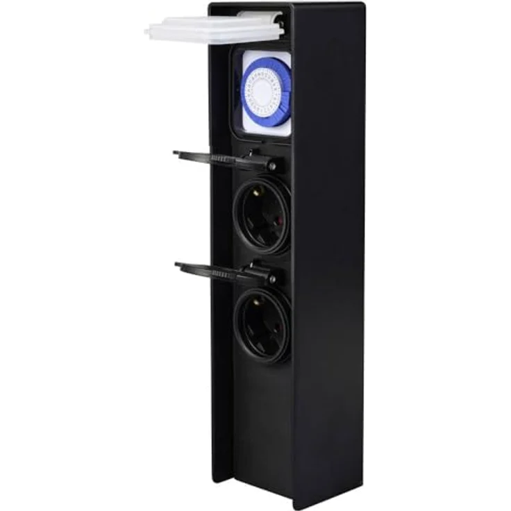 Sygonix SY-6121656 Gartensteckdose mit Zeitschaltuhr 2fach Schwarz erhöhter Berührungsschutz – Bild 4