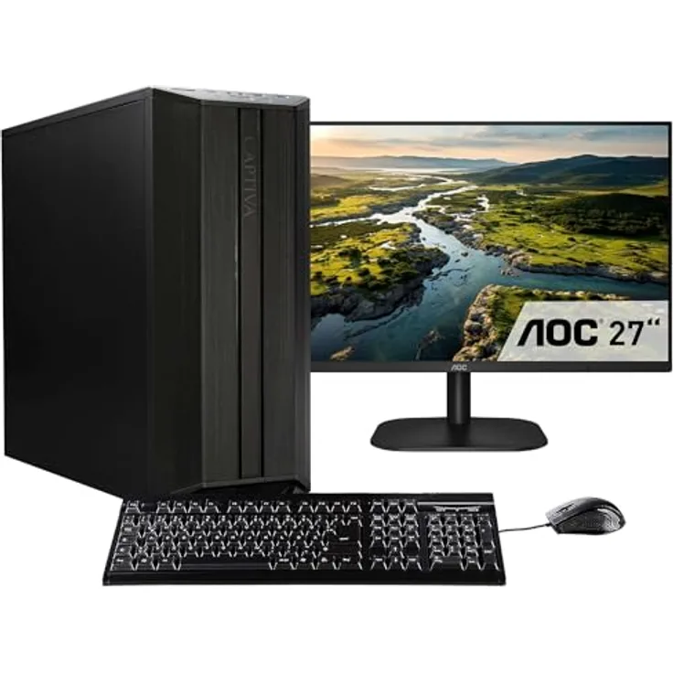 Captiva Workstation I75-776, Desktop-PC mit Intel Core i7-12700K, 32 GB RAM, 1 TB SSD, Intel UHD Graphics, schwarz