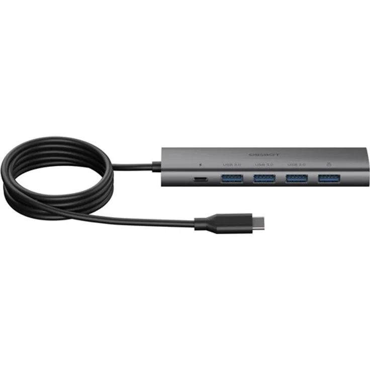 Obsbot 3-in-1 USB 3.0 Hub mit superschneller Datenübertragung bis 5Gbps, silber