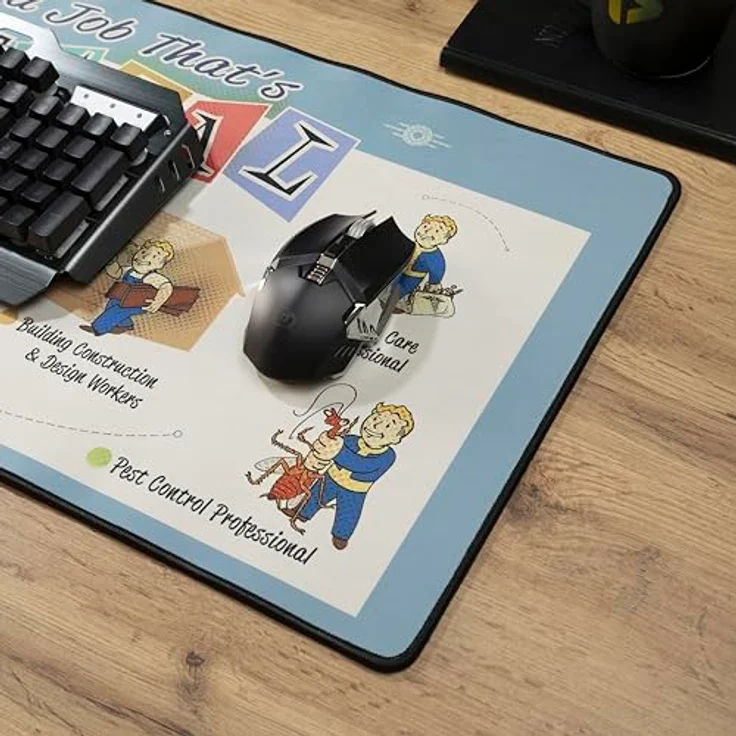 DEVplus Fallout XXL Mousepad Special (XXL), Mausmatte mit 80 x 35 cm, mehrfarbig, rutschfester Gummirückseite, official licensed by Bethesda – Bild 6