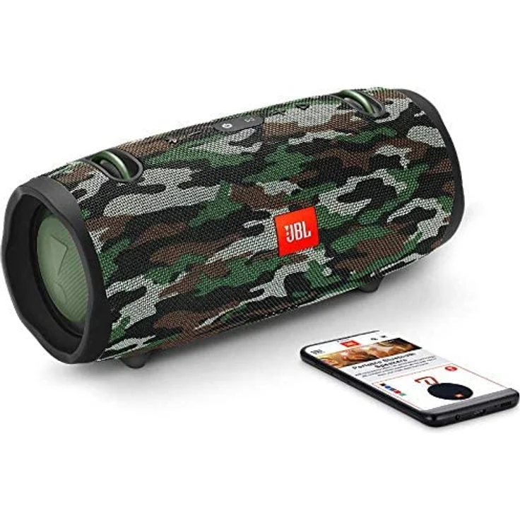 JBL Xtreme 2 Musikbox - Wasserdichter, portabler Stereo Bluetooth Speaker mit integrierter Powerbank - Mit nur einer Akku-Ladung bis zu 15 Stunden Musikgenuss Camouflage – Bild 2