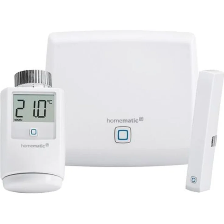 Homematic IP HmIP-SK1 Smart Home Starter Set Raumklima, digitaler Thermostat Heizung, Steuerung per App, Amazon Alexa & Google Assistant, einfache Installation, Energie sparen, Thermostat und Fenstersensor (142546A0) – Bild 2