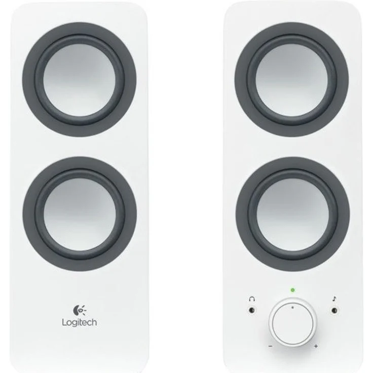 Logitech Z200 Kabelloser PC-Lautsprecher, 2.0 Stereo Sound, 10 Watt Spitzenleistung, 3,5 mm Eingang, Kopfhörerbuchse, Easy-Switch Feature, EU Stecker, PC/TV/Tablet/Handy, Weiß – Bild 2