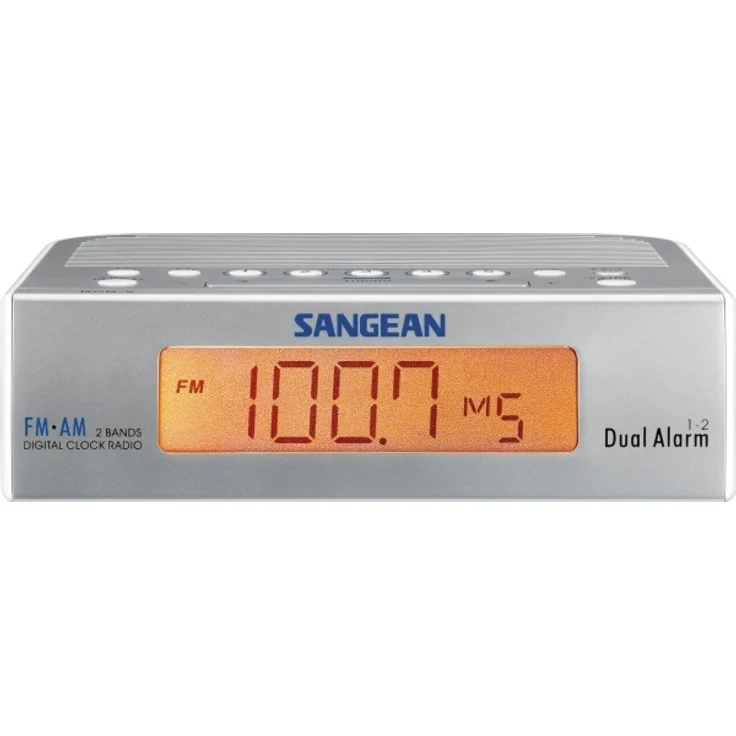 Sangean RCR-5 Uhrenradio (UKW-MW Tuner, LCD) silber – Bild 2