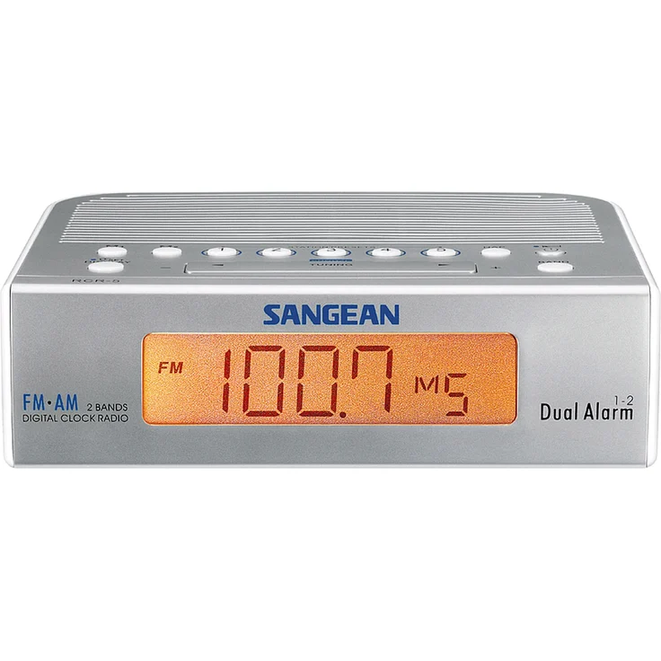 Sangean RCR-5 Uhrenradio (UKW-MW Tuner, LCD) silber – Bild 3