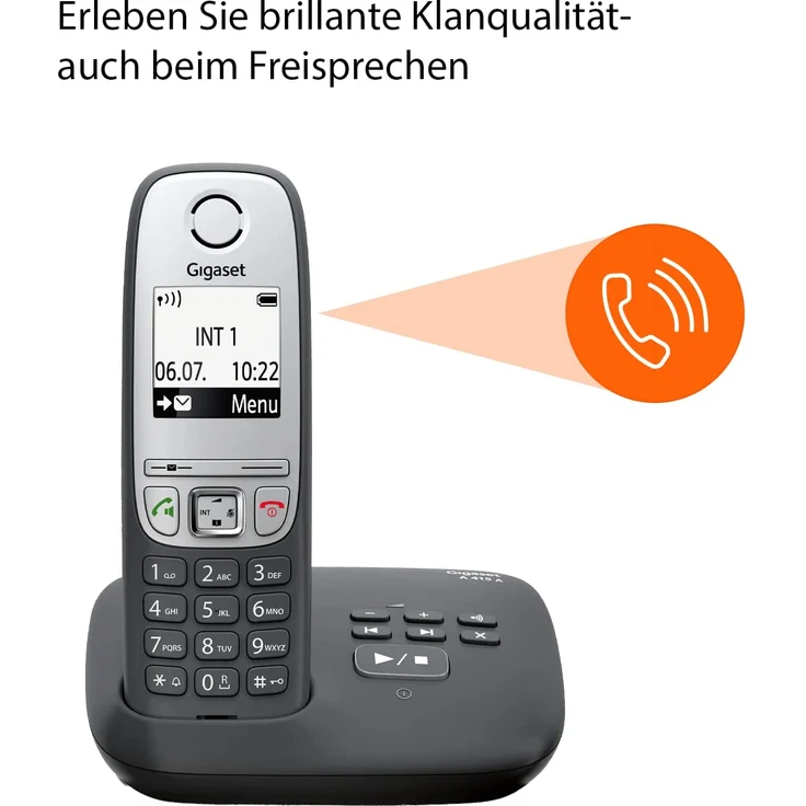 Gigaset A415A Duo, 2 Schnurlose DECT-Telefone mit Anrufbeantworter, Freisprechfunktion, Kurzwahltasten, Telefonbuch mit 100 Einträgen, kontrastreiches Grafik-Display und leichter Bedienung, schwarz – Bild 2