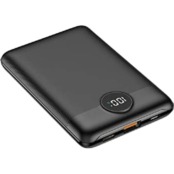 VEGER Power Bank S11-10 000mAh LCD Quick Charge PD 22,5W Micro-USB, USB-C und USB-A Schwarz (W1140)