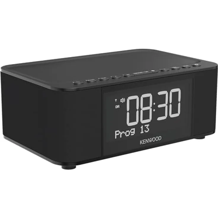 Kenwood CR-ST40DAB-B - Stereo Radiowecker mit 3 Weckzeiten, DAB+, UKW, Bluetooth, USB, Ladefunktion, großes Display, 5-stufig dimmbar, 6 Watt RMS, Stationsspeicher, Schwarz - Preisvergleich