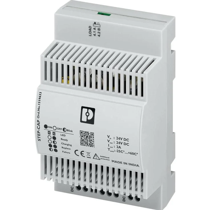 Phoenix Contact Kapazitätsmodul USV, wartungsfreier Energiespeicher auf Doppelschicht-Kondensatorbasis, 24 V DC, 2 A, Tragschienenmontage