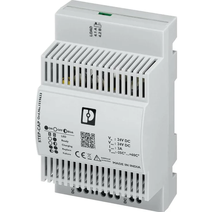 Phoenix Contact Kapazitätsmodul USV, wartungsfreier Energiespeicher auf Doppelschicht-Kondensatorbasis, 24 V DC, 2 A, Tragschienenmontage