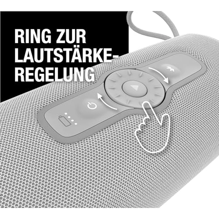 Fresh 'n Rebel Bold M2, Bluetooth Lautsprecher mit 24 Uhr spielzeit, Wasserdichter (IP67) Tragbarer musikbox Bluetooth, Party Mode, Lautstärkeregelungsring, Tiefe Bässe, Kräftige Lautstärke (Grau) – Bild 4