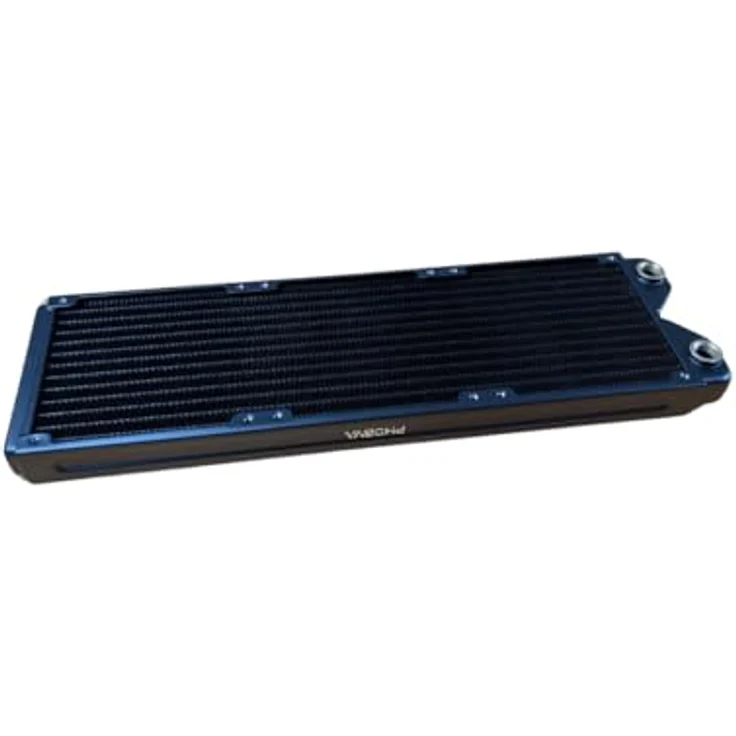 Phobya R27-S360 Radiator, 360 mm Radiator mit 18 FPI Kupferlamellen, 2x G1/4-Zoll-Anschlüsse – schwarz – Bild 2