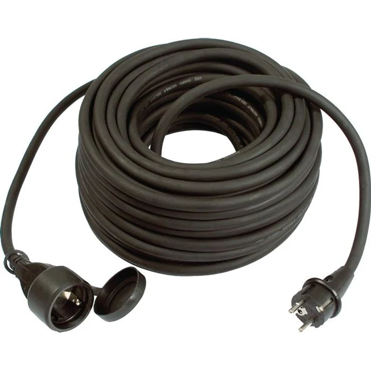 Weingartner Verlängerungskabel 16 A 230 V, 50 m, IP44, Gummi-Außenmantel, Schutzkontaktstecker und -kupplung