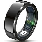 Beafon Smart Ring SR6, Bluetooth Fitnesstracker aus Edelstahl, Größe 10, Schwarz