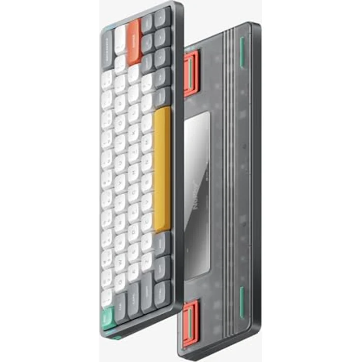 nuphy Air60 V2 Mechanische kabellose Mini-Tastatur mit RGB-Beleuchtung, Bluetooth 5.1/2.4GHz, Grey Gateron Wisteria Switch – Bild 3