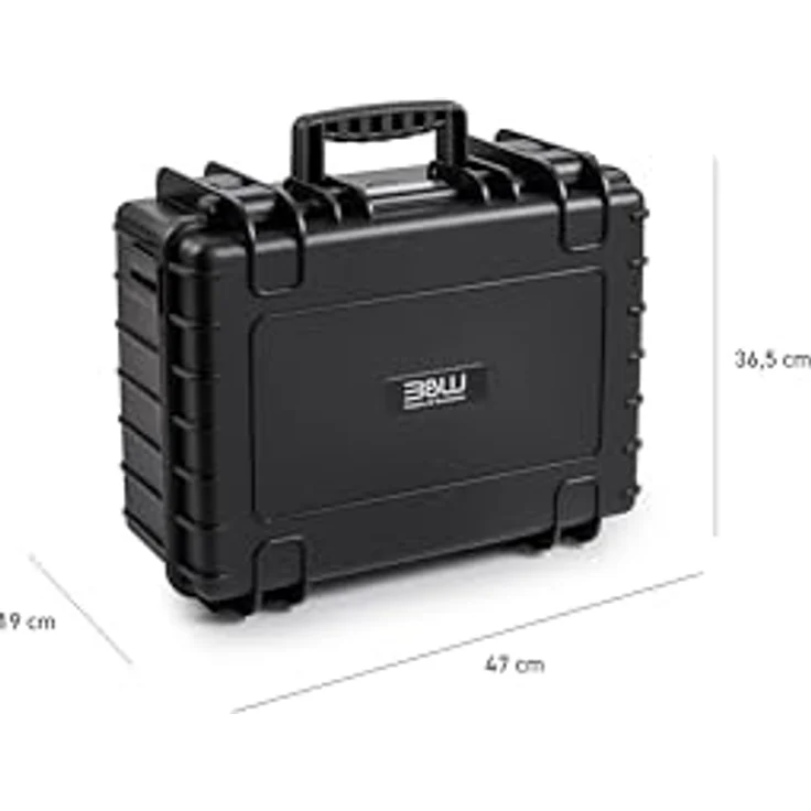 B & W International Transportkoffer für DJI Mavic 4 Pro Fly More Combo, wasserdicht und stabil, schwarz/blau, mit Hartschaumanlage und Namensschild – Bild 2