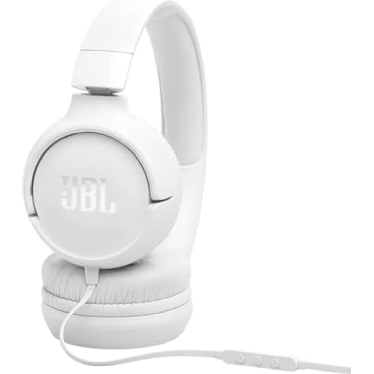 JBL Tune 520C, kabelgebundene On-Ear-Kopfhörer mit Mikrofon, Pure Bass Sound, EQ-Presets, USB-C-Anschluss und faltbarem Design, Weiß – Bild 4