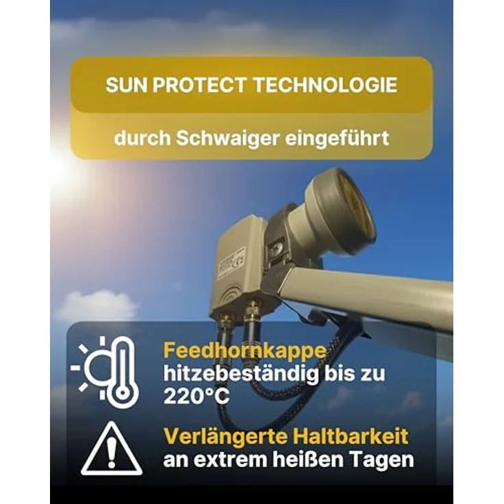 Schwaiger extrem hitzebeständig Sun Protect Twin-LNB hellgrau – Bild 3