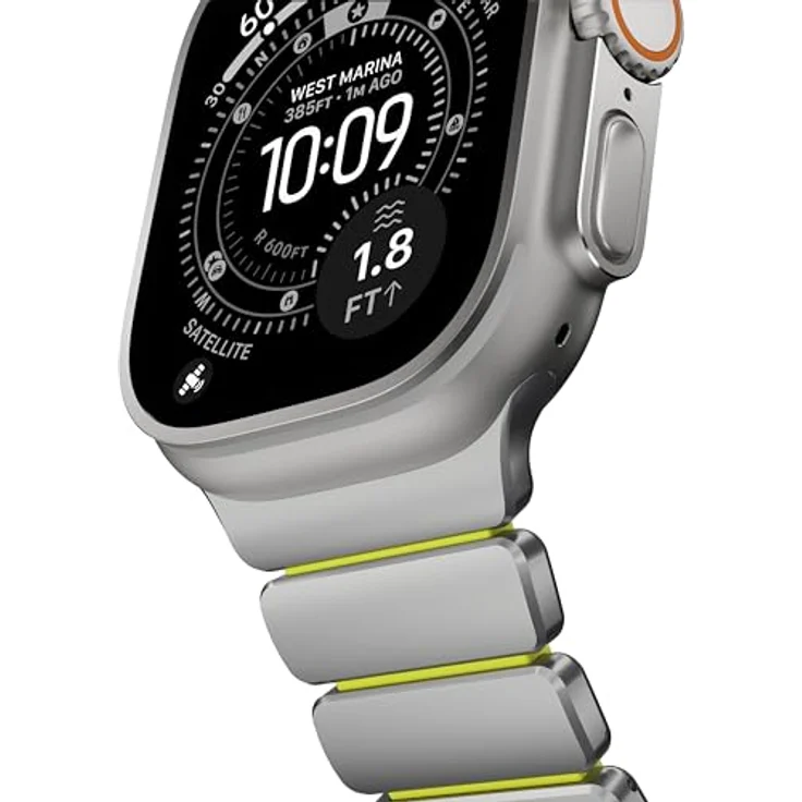 NOMAD Stratos Band I, Hybrid-Design für Apple Watch 42/44/45/46/49mm, Wasserresistent, Natural Volt – Bild 5