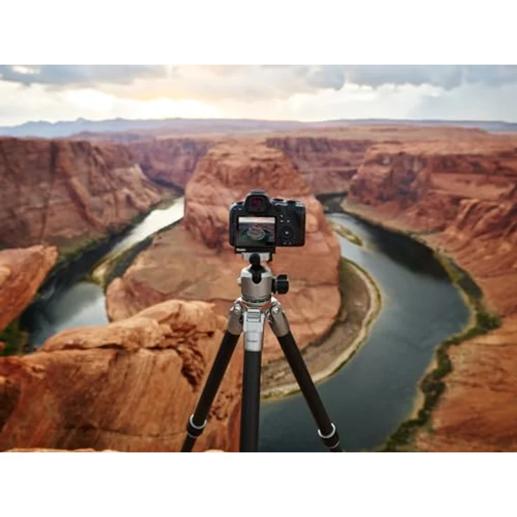 Rollei Lion Rock Pro Carbon-Stativ inkl. Stativkopf – Ultraleicht, Hohe Tragkraft 20 kg, Verstellbare Höhe bis 147,5 cm, Kompaktes Packmaß, Wechselbare Spikes, Carbon, Schwarz – Bild 5