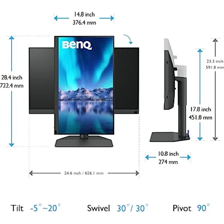 BenQ SW272U 27 Zoll 4K 99% Adobe RGB 90 W USB-C Fotografen-Monitor – Bild 3