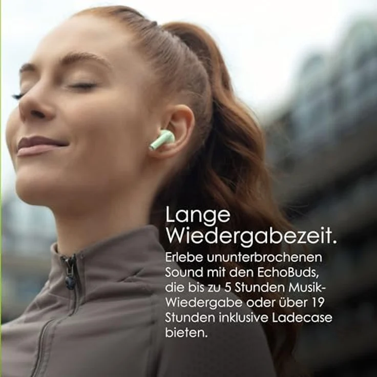 Boompods EchoBuds, TWS Kopfhörer mit Bluetooth 5.3 und Extra Bass, Himmelblau – Bild 4