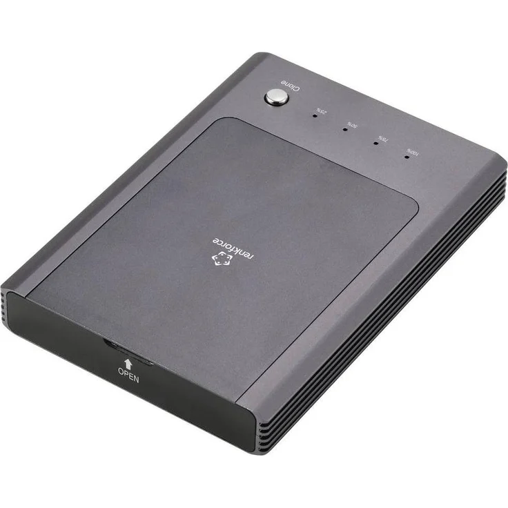 Renkforce RF-5516046 M.2-Festplatten-Gehäuse, NVMe Duplikator bis 8 TB, 10 Gbit/s Übertragungsgeschwindigkeit, werkzeugloses Design