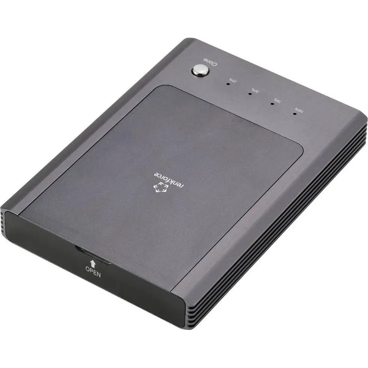 Renkforce RF-5516046 M.2-Festplatten-Gehäuse, NVMe Duplikator bis 8 TB, 10 Gbit/s Übertragungsgeschwindigkeit, werkzeugloses Design