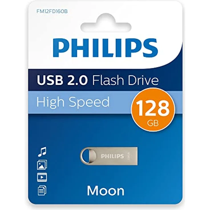 Philips USB Stick 128GB USB 2.0 Flash Drive Moon Edition for PC, Laptop, Computer Reads up to 20MB/s Metal Keychain Ring – Bild 2