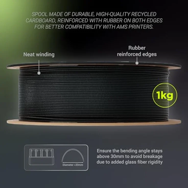Polymaker PET-GF15 1,75mm DARK GREY 0,5kg, 3D Filament aus PETG-GF, grau – Bild 8