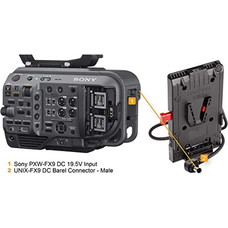 Hedbox Power V-lock Plate UNIX-FX9, Batteriegriff mit 3 D-Tap Ausgängen und USB 5V, Schwarz – Bild 2