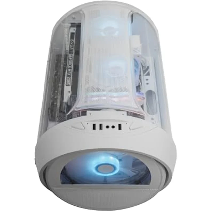 Mars Gaming MC-Cylonw, Mini-ITX/mATX PC Gehäuse mit 200-mm-RGB-Frontlüfter, weiss – Bild 8