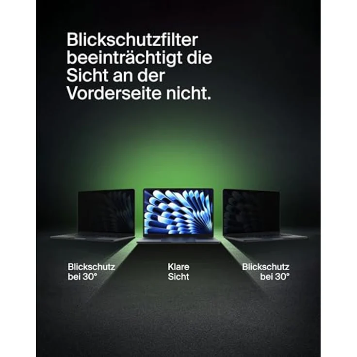 Belkin ScreenForce TruePrivacy Bildschirmschutz für MacBook Air 15" M2, entspiegelte Blickschutzfolie mit Silikonrand, Härtegrad 2H, leichter Anbringung und Wiederverwendbarkeit – Bild 2