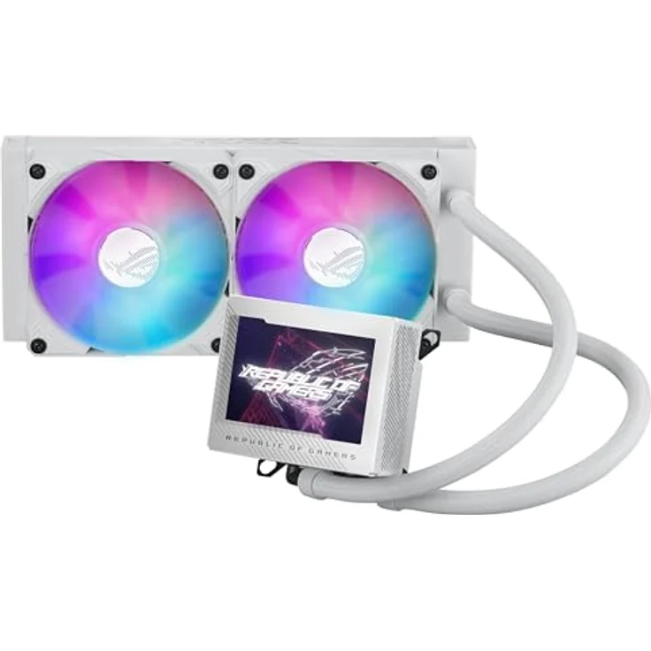 ASUS ROG Ryujin III 360 ARGB All-in-One-Flüssigkeitskühler, CPU-Kühler mit 3,5 Zoll LCD, Asetek-Pumpe, 8. Generation, ROG ARGB Kühler, 120 mm, Daisy Chain, Weiß – Bild 1