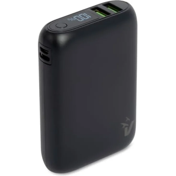 Vultech VPB-WP10BK Power Bank 10000 mAh, LCD-Display, USB-A, Type-C, Quick Charge 3.0, Schwarz – Bild 3