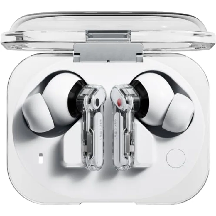 Nothing Ear (3a) Klangausgleichende Ohrhörer mit 45 dB Hybrid ANC, hochauflösendem Audio, 12 mm dynamischer Bassverstärkung und 6 Mikrofonen für klare Anrufe, Transparent